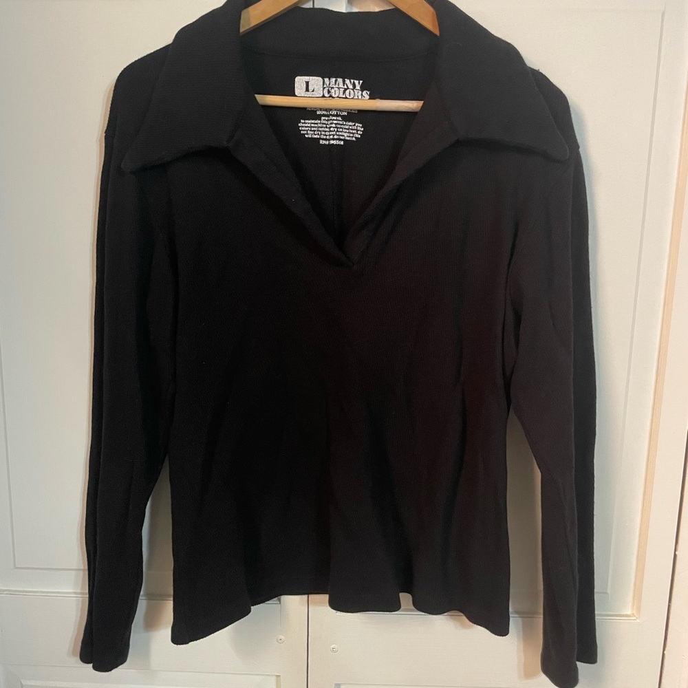 Big Bud Press Black Long Sleeve Fisherman Polo